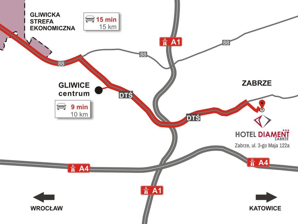 Hotel Diament Zabrze - Gliwice מראה חיצוני תמונה